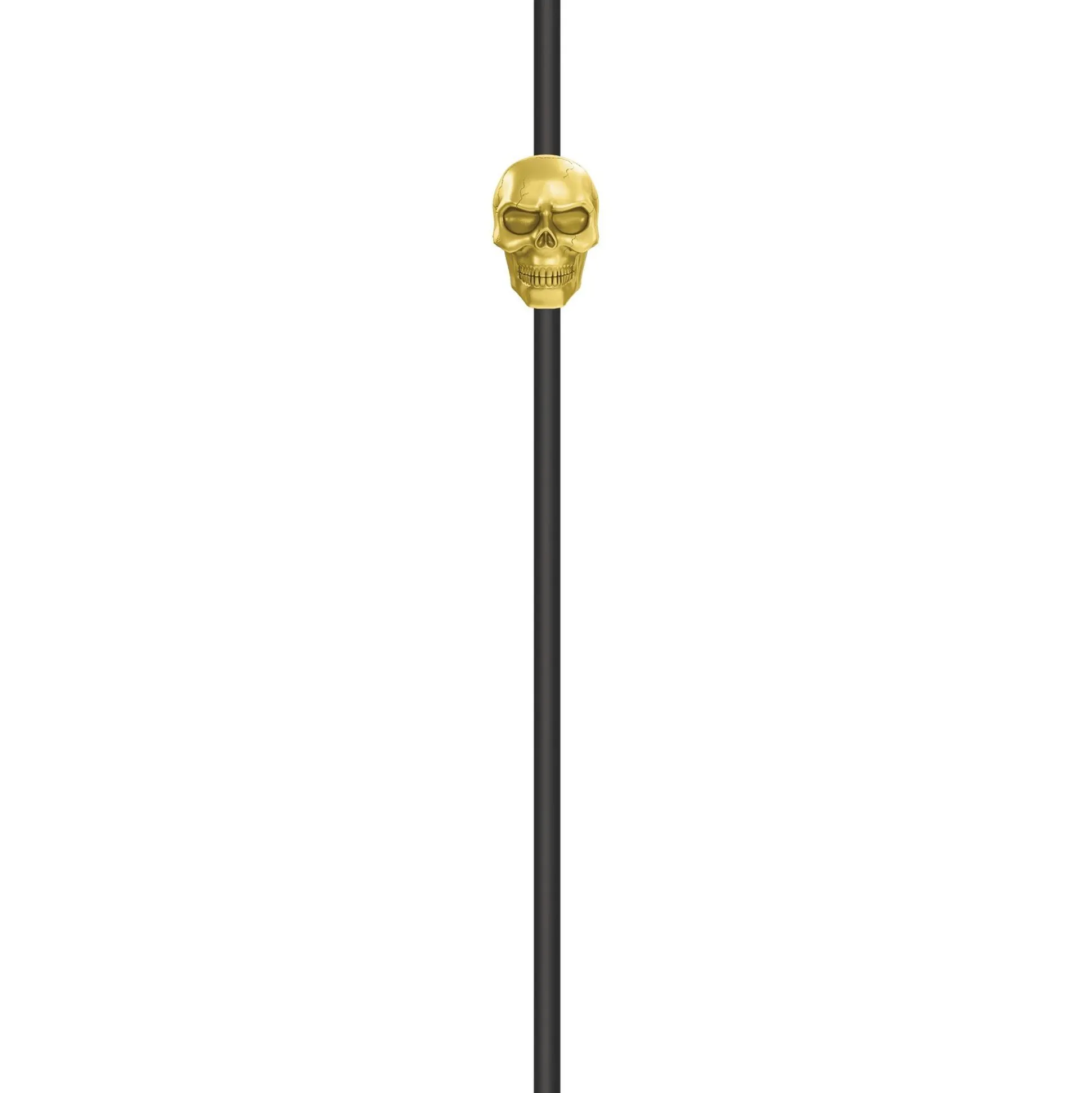 Party City Black & Metallic Gold Skull Straws 6Ct| Boneyard Glam