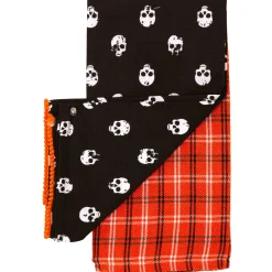 Party City Black & Orange Skulls & Plaid Fabric Kitchen Towels, 18In X 28In, 2Ct| Table Décor & Centerpieces