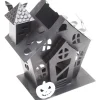 Party City Black Crooked Haunted House Metal Tea Light Candle Holder, 6.5In - Halloween Decoration| Home Décor