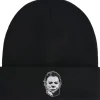 Sale Black Embroidered Michael Myers Mask Acrylic Knit Beanie - Halloween 2 Hats