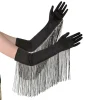 Outlet Black Fringe Elbow Gloves Gloves