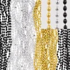 New Black, Gold & Silver Bead Necklaces 50Ct Jewelry