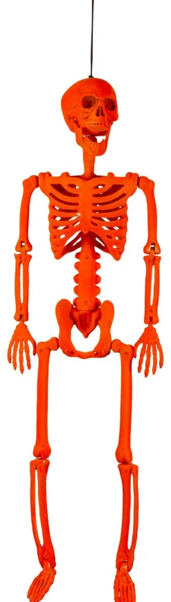 Party City Black Light Reactive Flocked Skeleton Hanging Decoration, 36In| Skeletons
