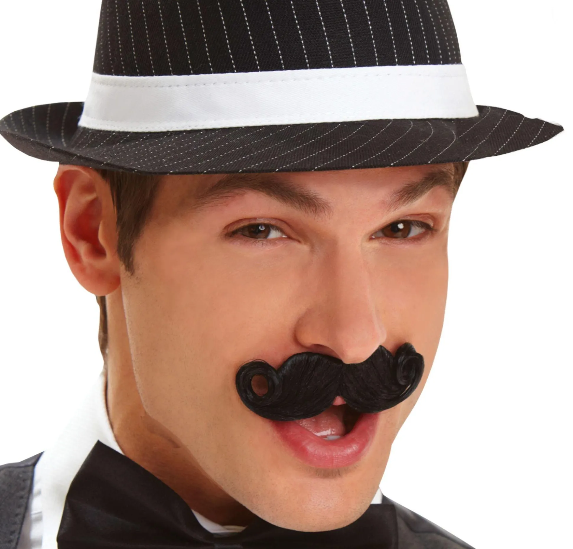 Cheap Black Mini Handlebar Moustache Facial Hair