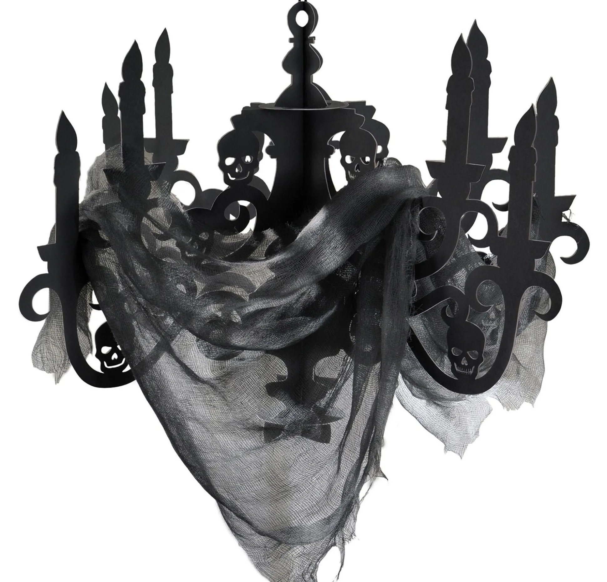 Party City Black Paper Candelabra - Haunted House| Boneyard Glam