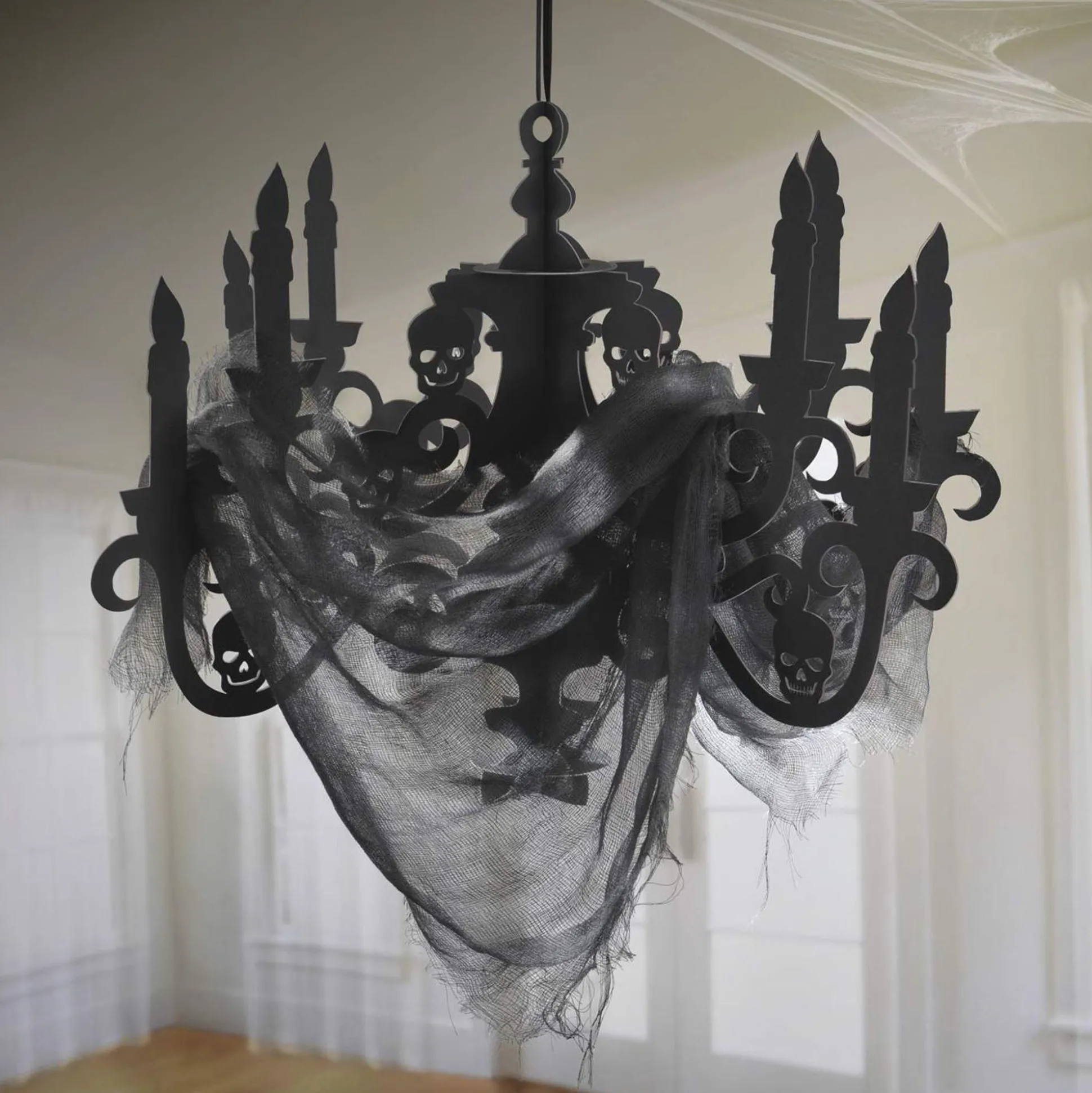 Party City Black Paper Candelabra - Haunted House| Boneyard Glam