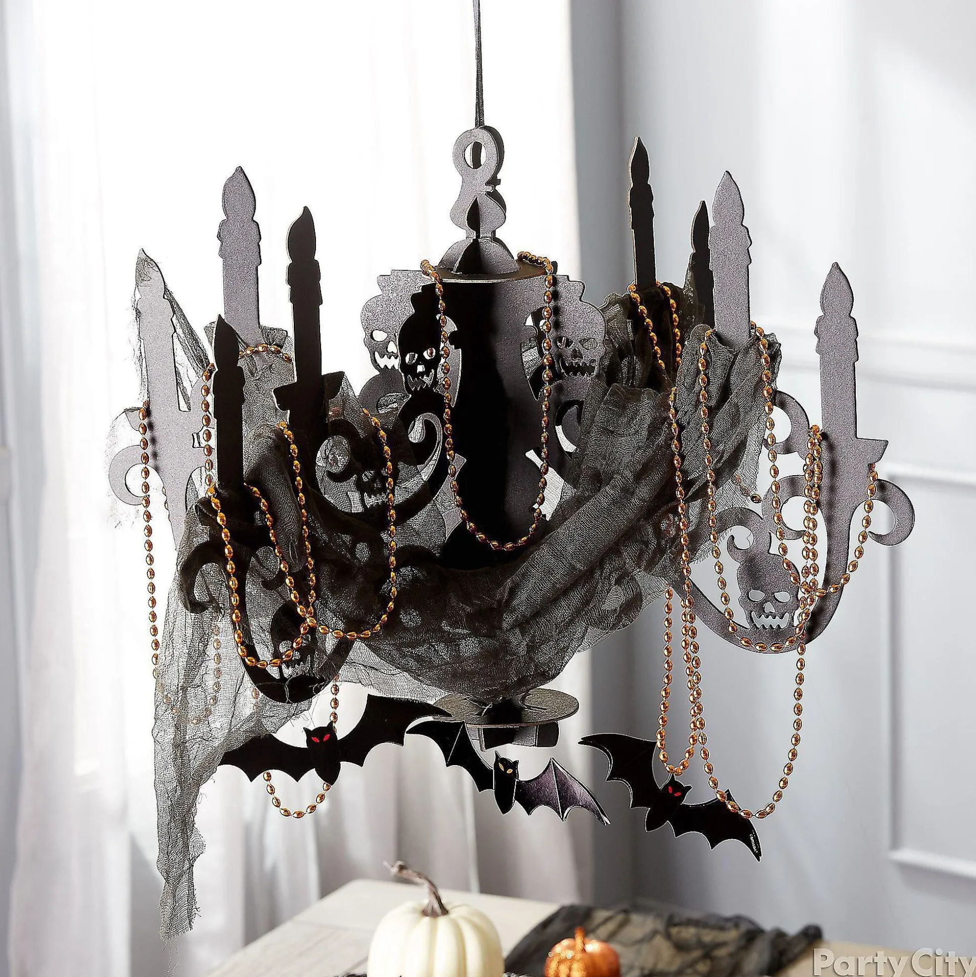 Party City Black Paper Candelabra - Haunted House| Boneyard Glam