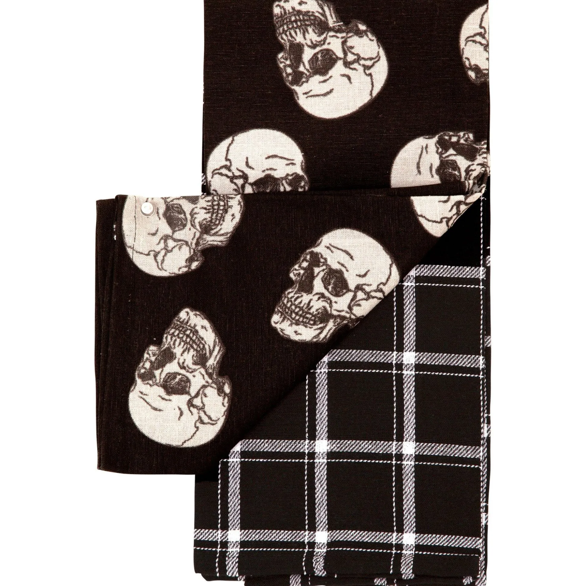 Party City Black Skulls & Plaid Fabric Kitchen Towels, 18In X 28In, 2Ct| Table Décor & Centerpieces