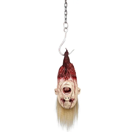 Party City Blonde Severed Head Latex & Vinyl Hanging Decoration, 7.75In X 23.25In| Chop Shop