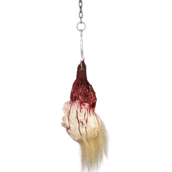 Party City Blonde Severed Head Latex & Vinyl Hanging Decoration, 7.75In X 23.25In| Chop Shop