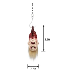 Party City Blonde Severed Head Latex & Vinyl Hanging Decoration, 7.75In X 23.25In| Chop Shop