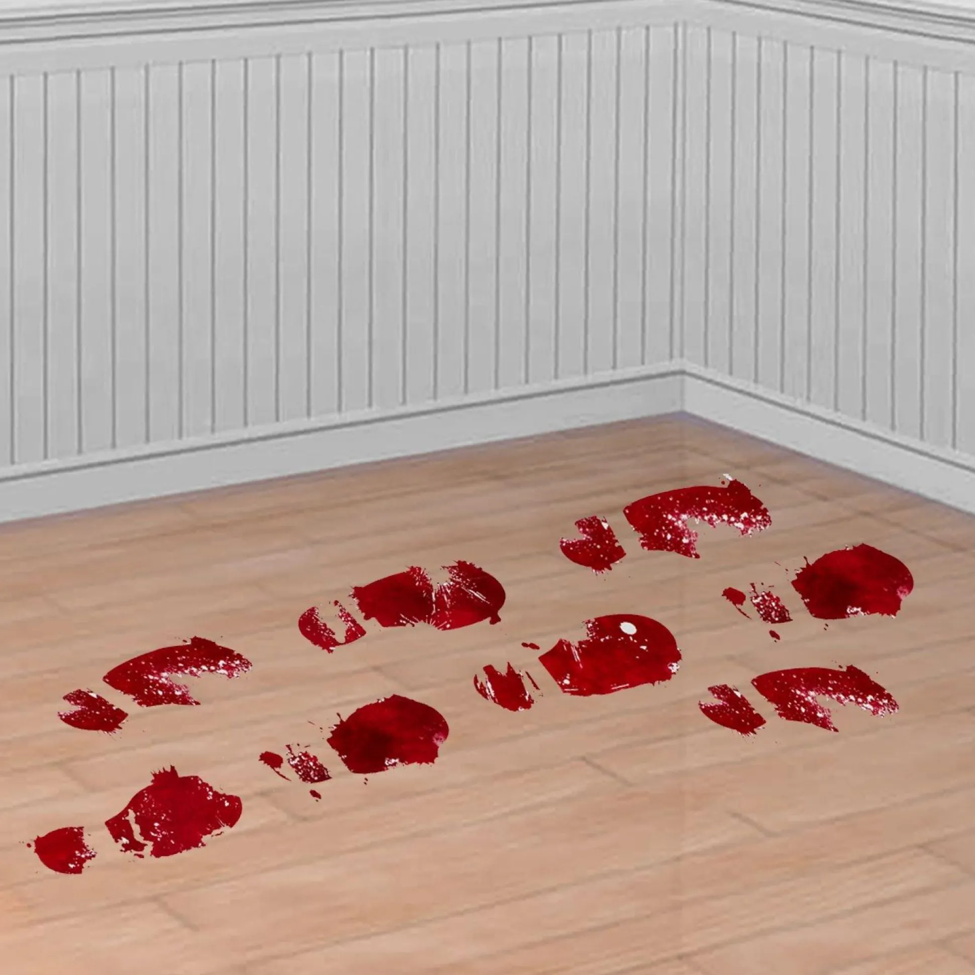 Party City Bloody Footprint Cling Decals 10Ct| Window & Wall Décor