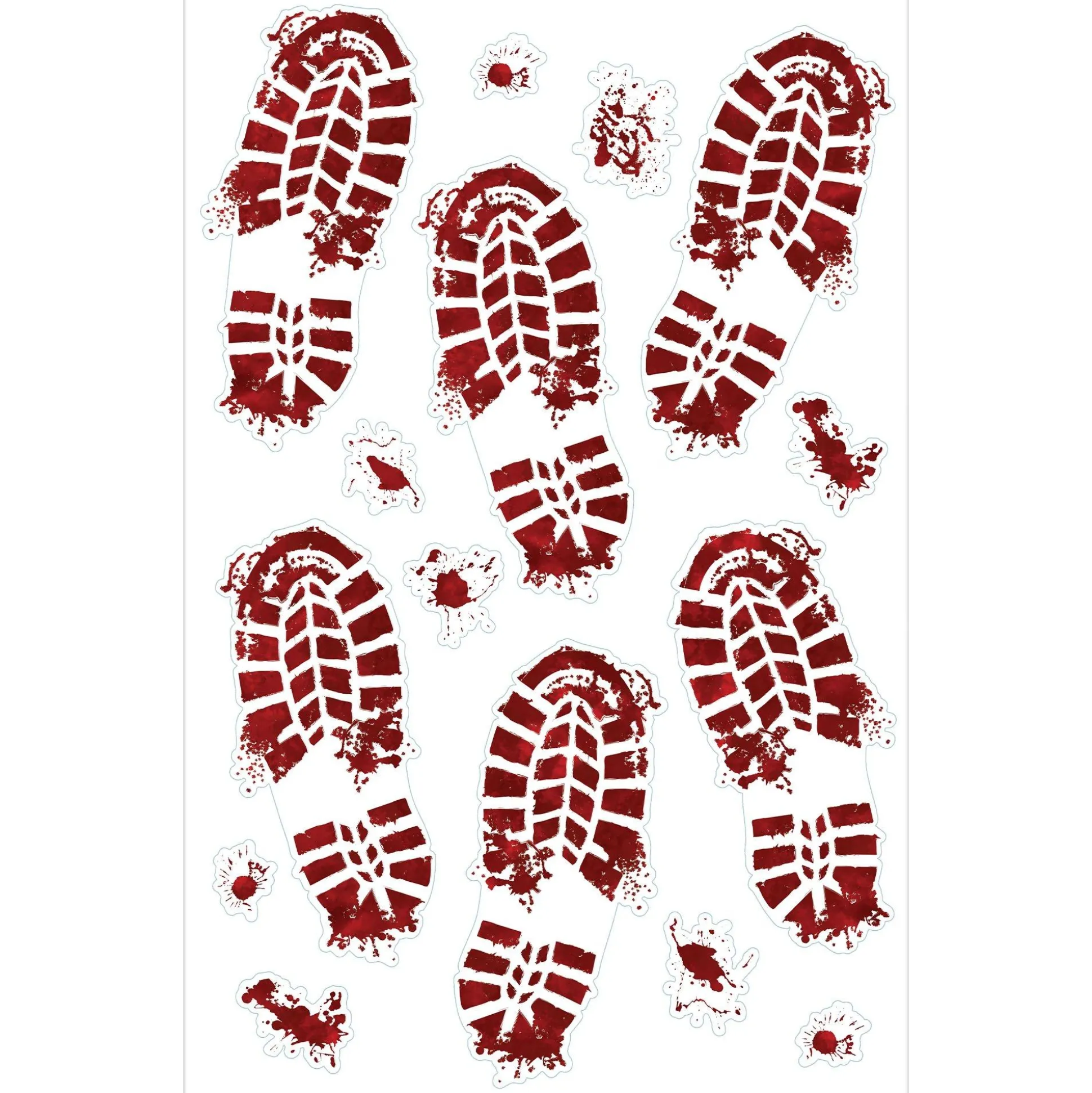 Party City Bloody Footprints Vinyl Cling Decals, 15Pc| Window & Wall Décor