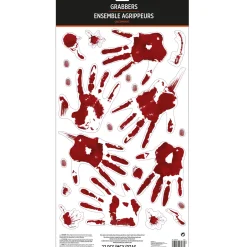 Party City Bloody Hand Print Wall Decals 19Pc| Decorations