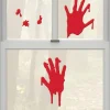 Party City Bloody Hands Gel Cling Decals 5Ct - Asylum| Window & Wall Décor