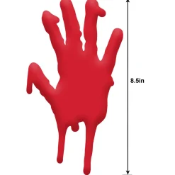 Party City Bloody Hands Gel Cling Decals 5Ct - Asylum| Decorations