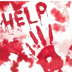 Party City Bloody Hands Lunch Napkins 36Ct| Get Axed