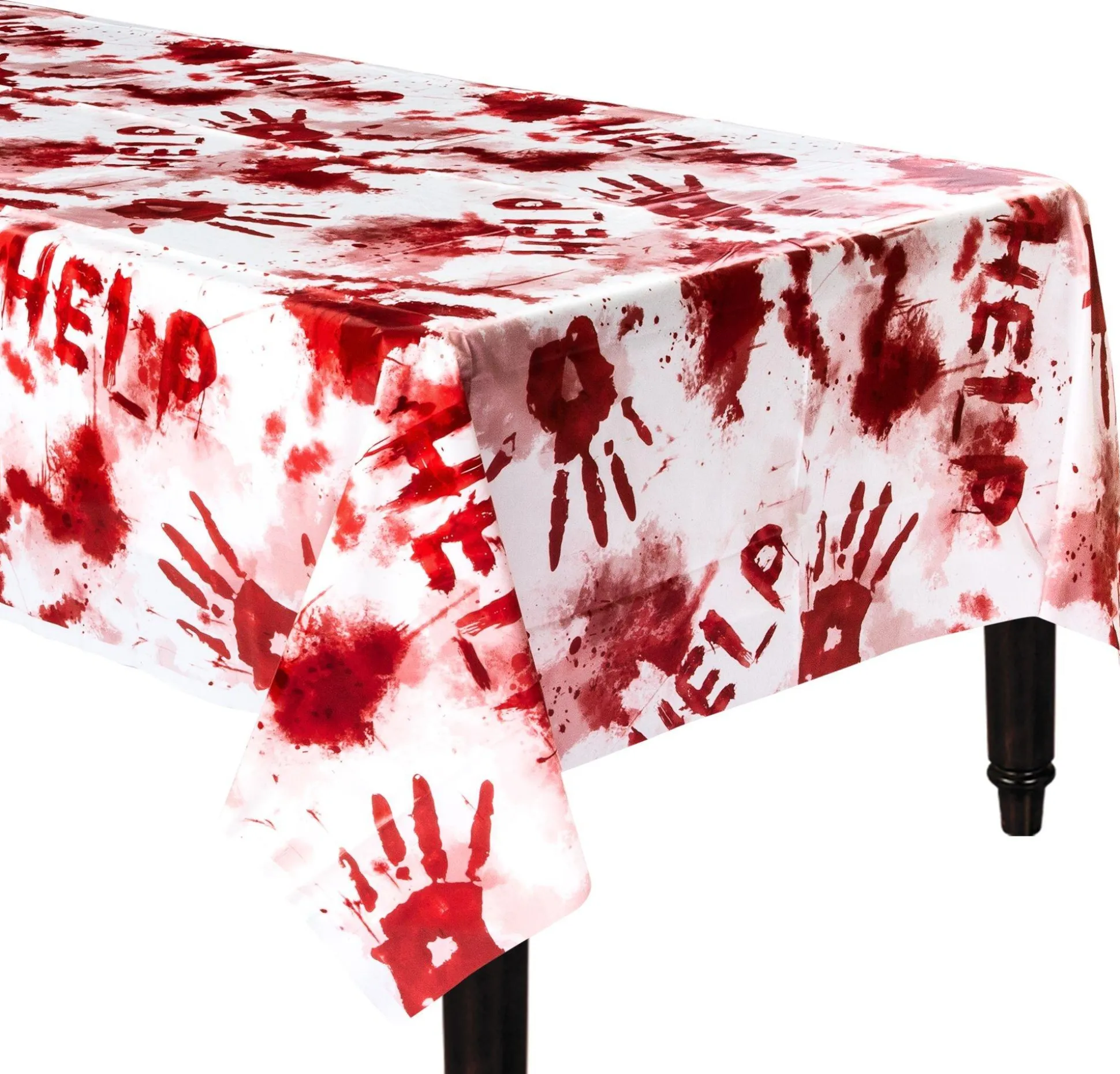 Party City Bloody Hands Table Cover| Get Axed