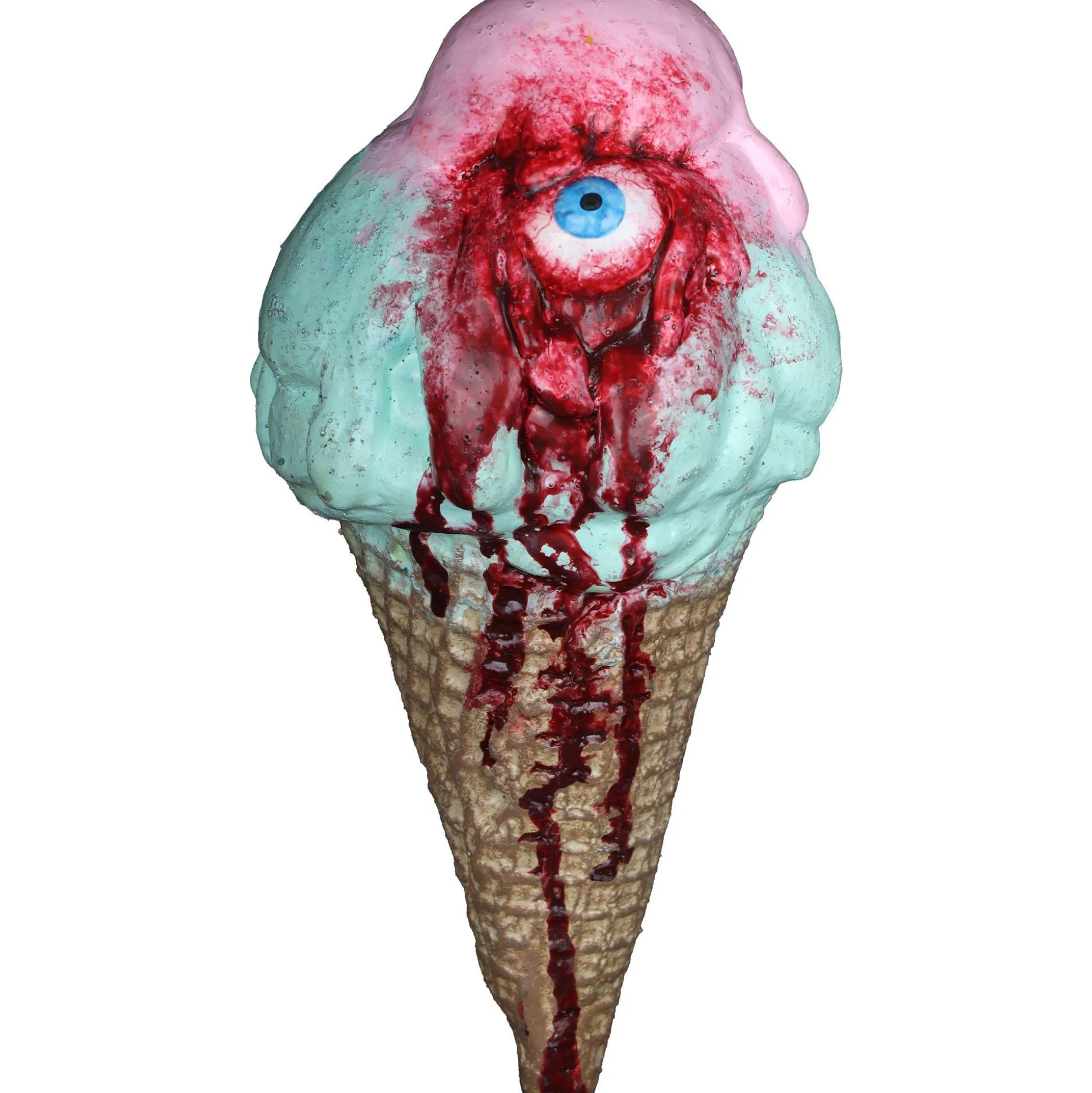 Party City Bloody Peppermint Ice Cream Cone Latex Prop, 3.5In X 7In| Creepy Carnival