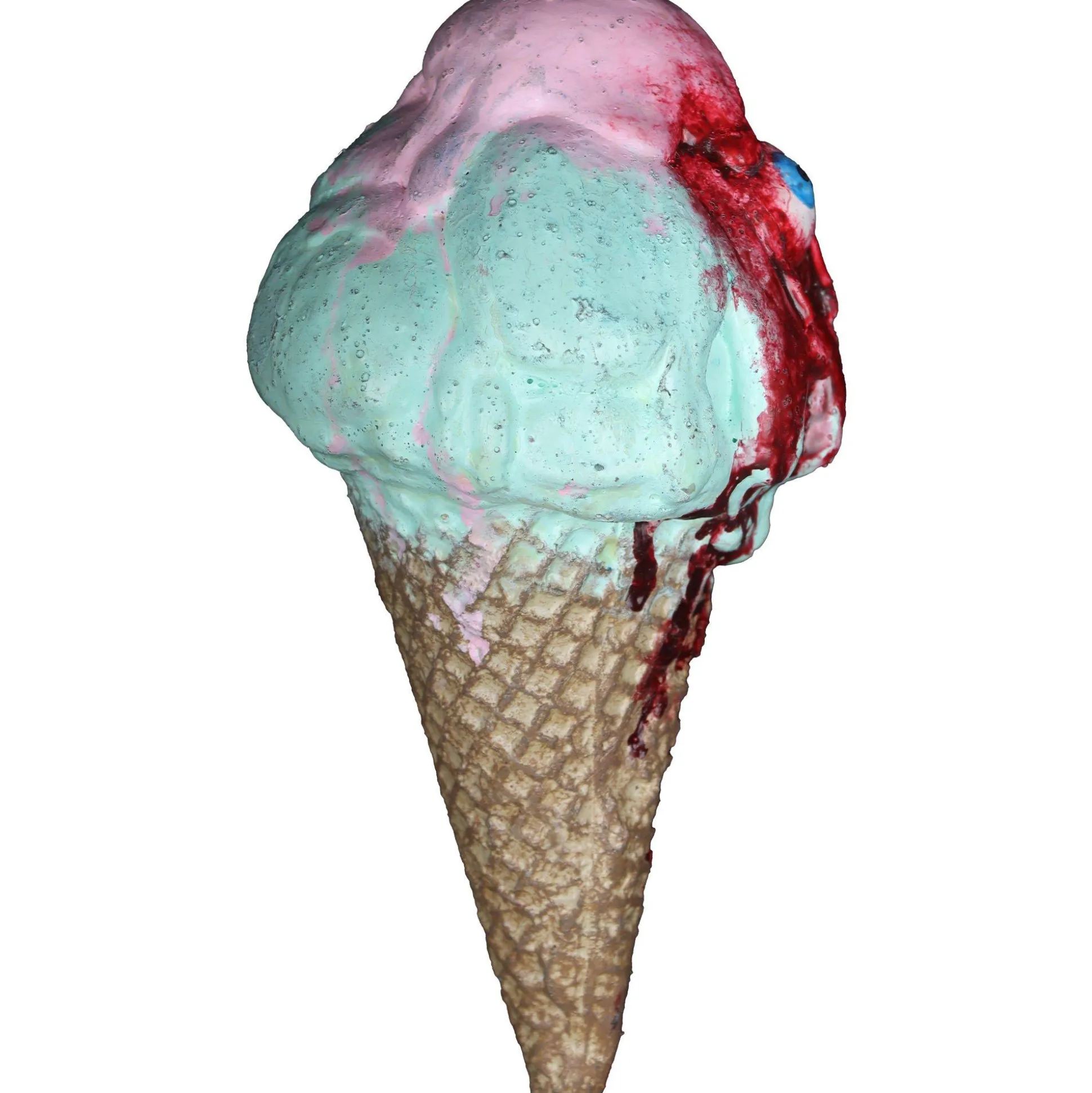 Party City Bloody Peppermint Ice Cream Cone Latex Prop, 3.5In X 7In| Creepy Carnival