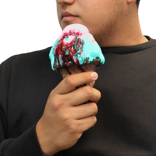 Party City Bloody Peppermint Ice Cream Cone Latex Prop, 3.5In X 7In| Chop Shop