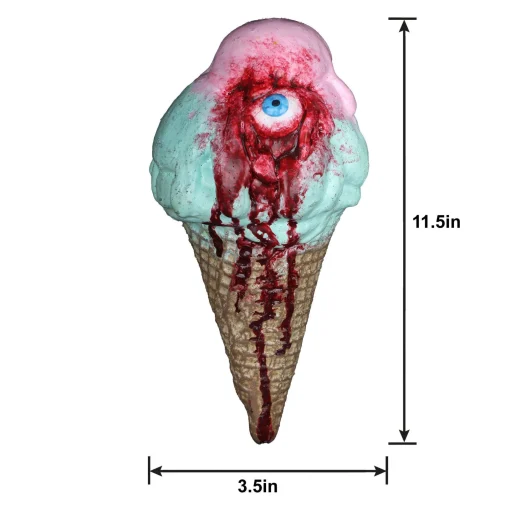 Party City Bloody Peppermint Ice Cream Cone Latex Prop, 3.5In X 7In| Chop Shop