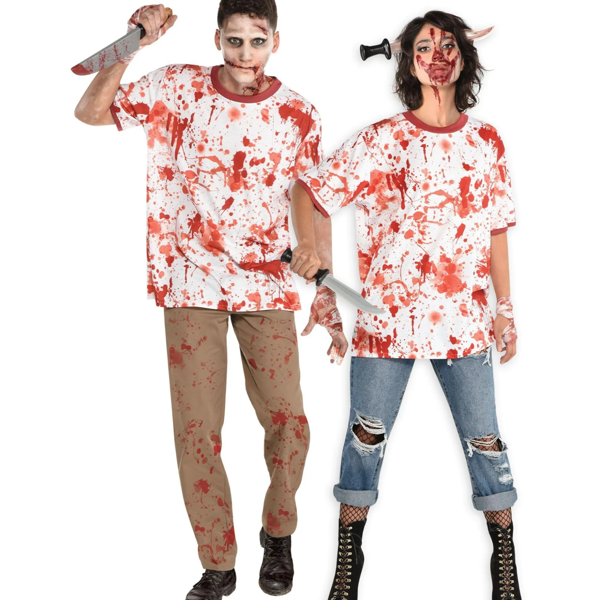 Shop Bloody Ringer T-Shirt For Adults Men Scary