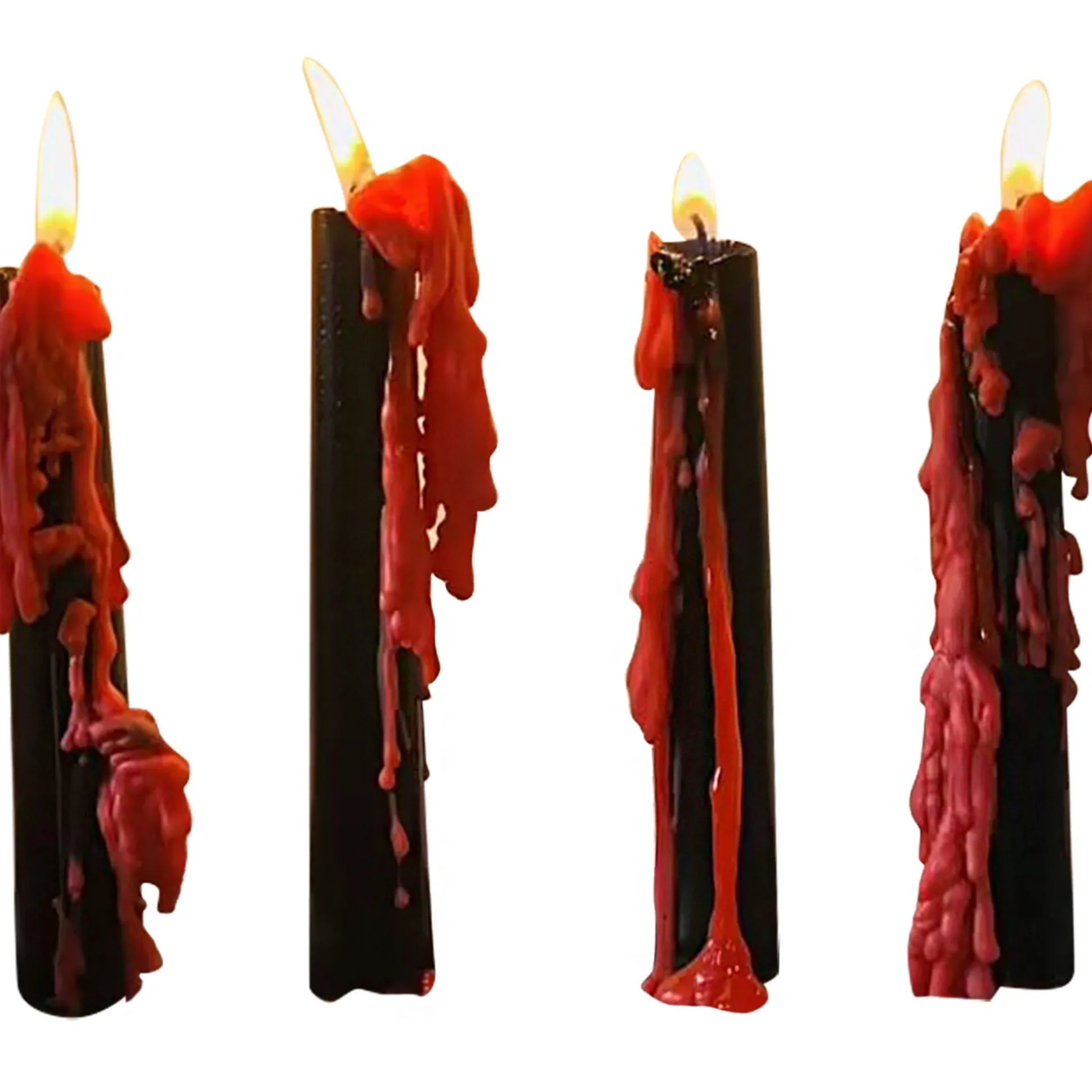 Party City Bloody Wax Taper Candles, 10.6In, 4Ct| Home Décor