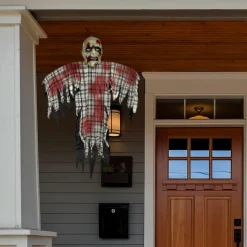 Party City Bloody Zombie In Plaid Fabric & Plastic Hanging Decoration, 48In| Hanging Decorations