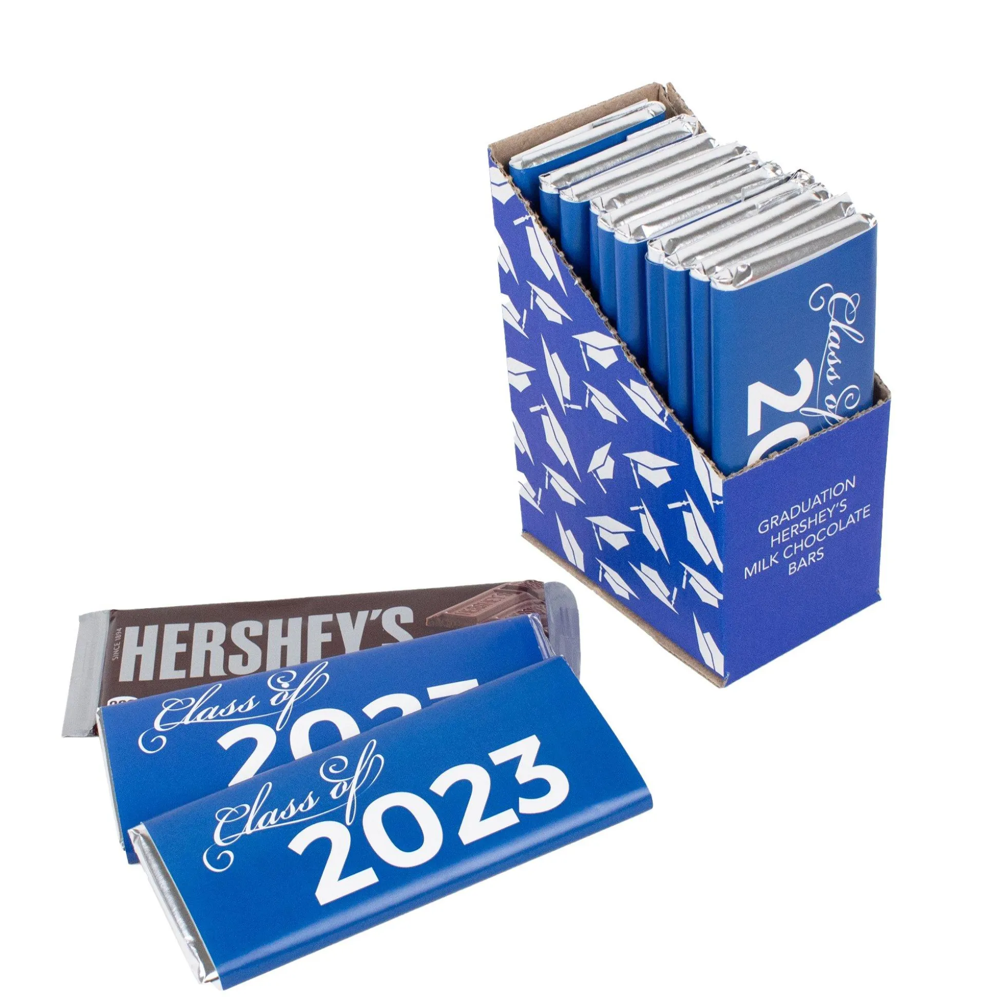 Best Sale Blue Class Of 2023 Milk Chocolate Candy Bar, 1.5Oz Chocolate Candy