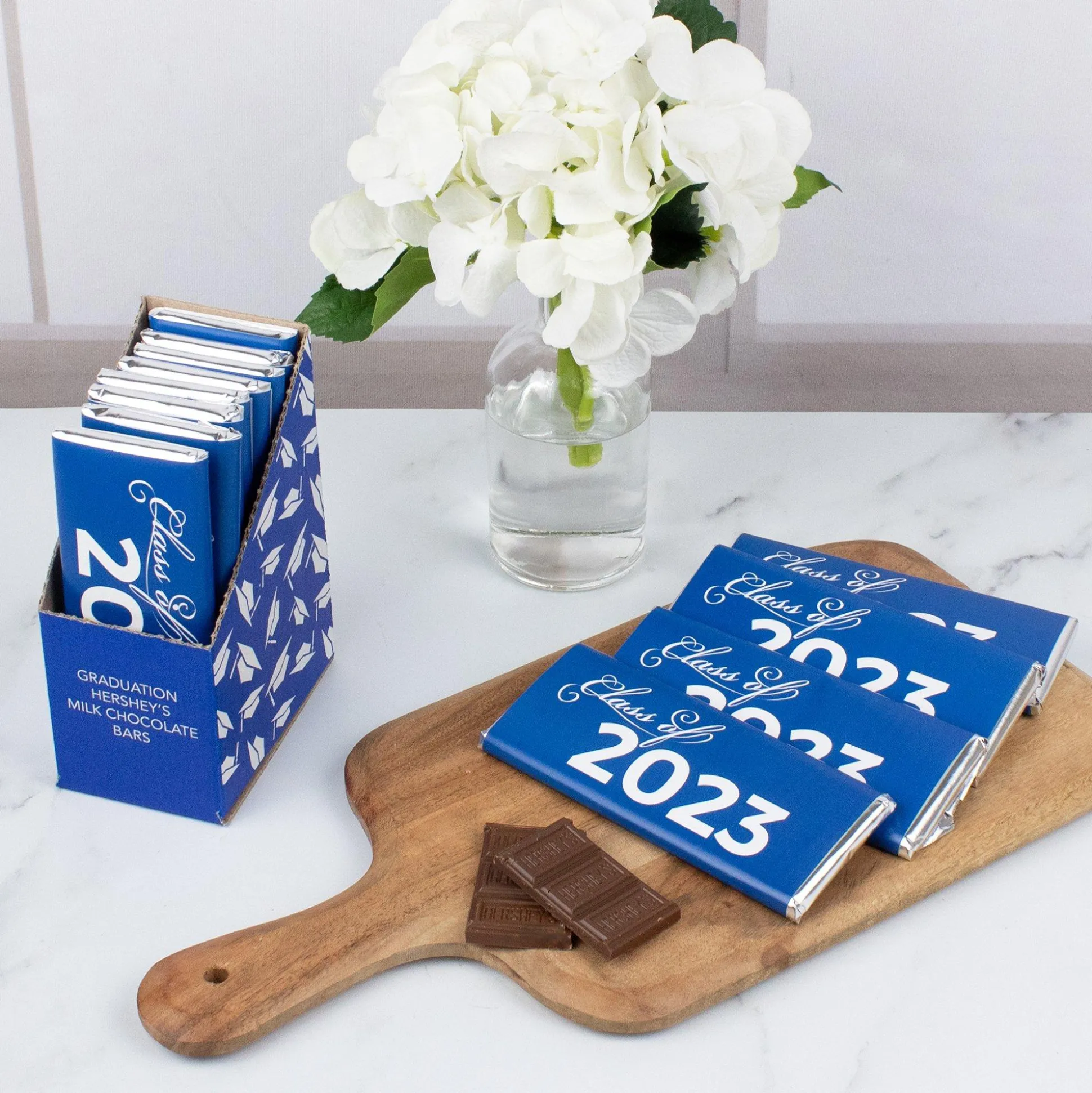 Best Sale Blue Class Of 2023 Milk Chocolate Candy Bar, 1.5Oz Chocolate Candy