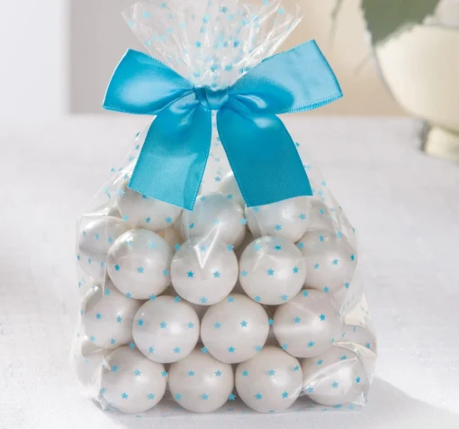 New Blue Stars Treat Bags With Bows 12Ct Boxes, Carriers & Treat Bags