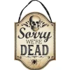 Party City Boneyard Sorry We'Re Dead Fiberboard Hanging Sign, 9.5In X 13.5In| Door Décor & Signs