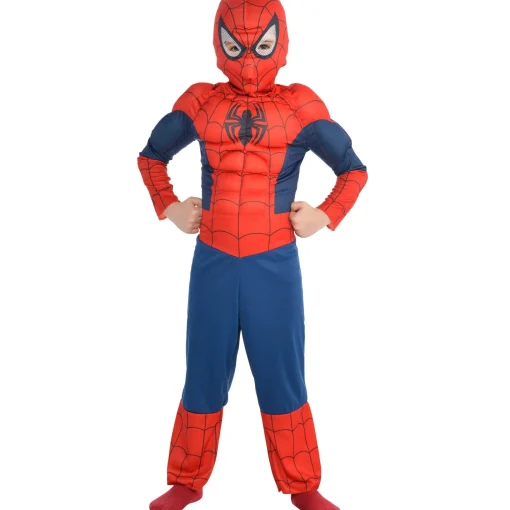 Marvel Boys Classic Spider-Man Muscle Costume|Boy Superhero