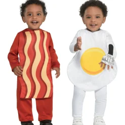 Party City Breakfast Babies Bacon & Egg Twin Costumes| Baby Girl