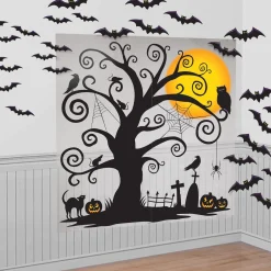 Party City Cemetery Scene Setter Kit 32Pc| Window & Wall Décor