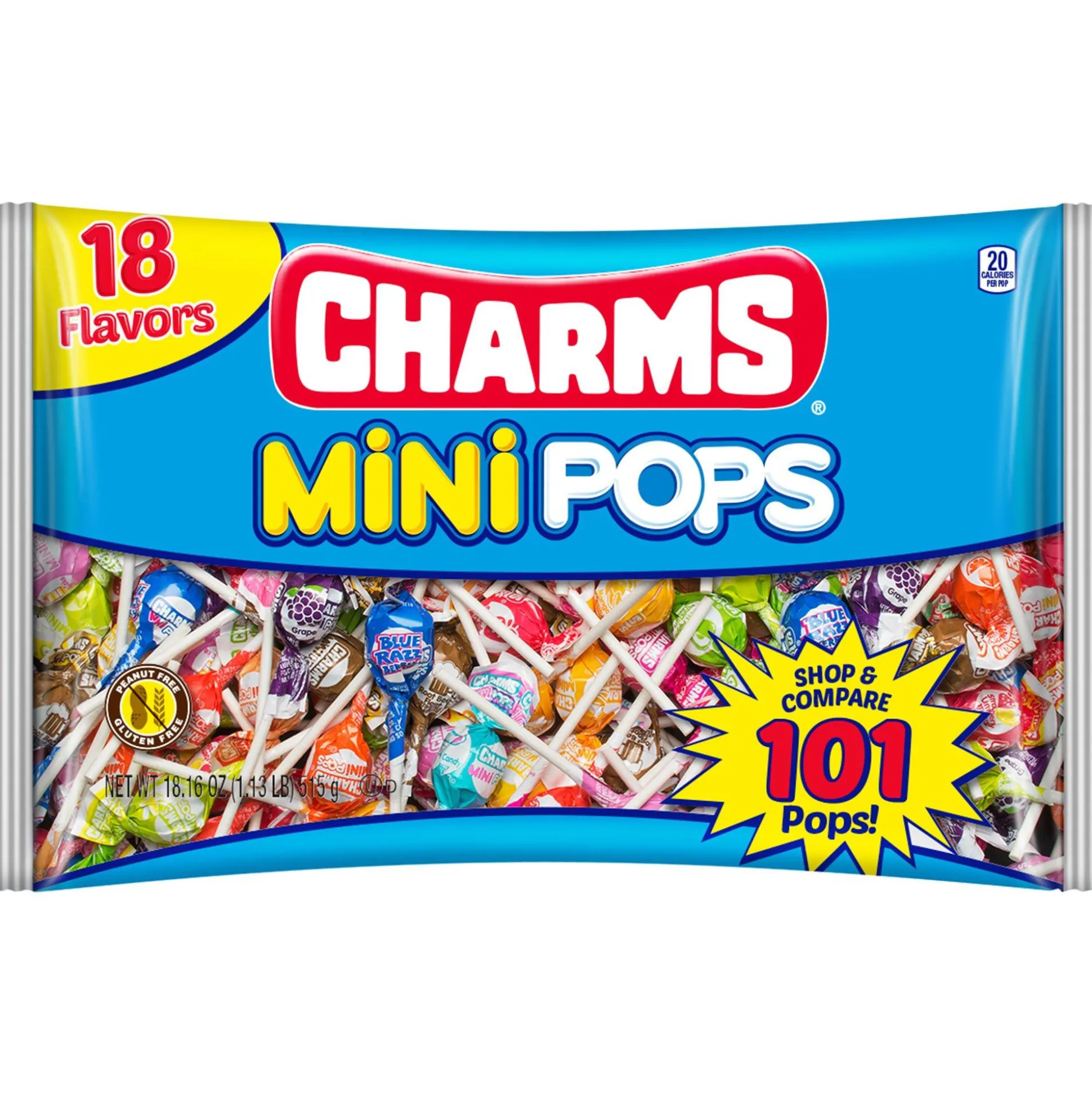 Store Mini Pops Bag, 101Pc - 18 Flavors Bulk Candy