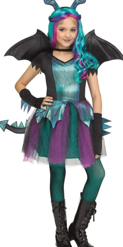 Party City Child Dark Dragon Costume|Girl Animal & Bug