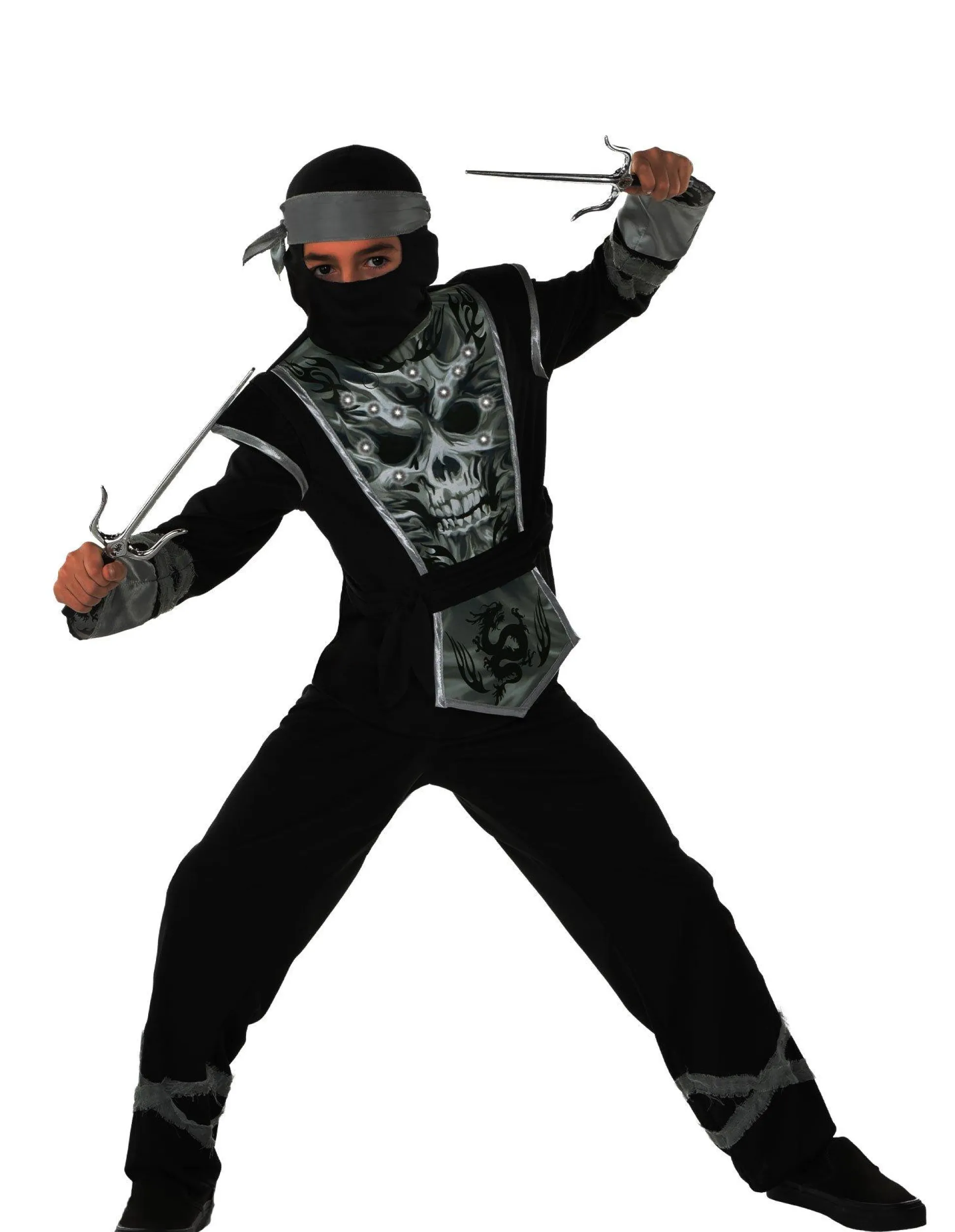 Party City Child Light-Up Skeleton Ninja Costume|Boy Ninja