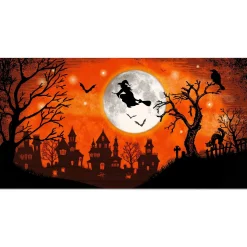 Party City Classic Orange & Black Witch Plastic Scene Setter Add-On, 5.4Ft X 2.8Ft| Window & Wall Décor