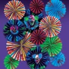 Party City Creepy Carnival Black Light Reactive Paper Fan Decorating Kit, 15Pc| Creepy Carnival