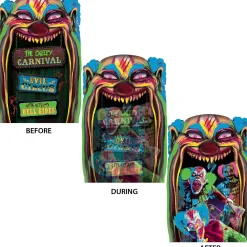 Party City Creepy Carnival Black Light Reactive Lenticular Plastic Cutout, 12In X 18In| Creepy Carnival