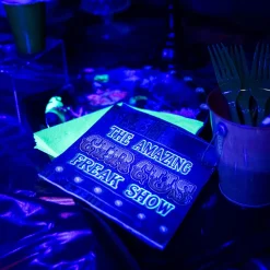 Party City Creepy Carnival Black Light Reactive Paper Lunch Napkins, 6.5In, 40Ct| Creepy Carnival
