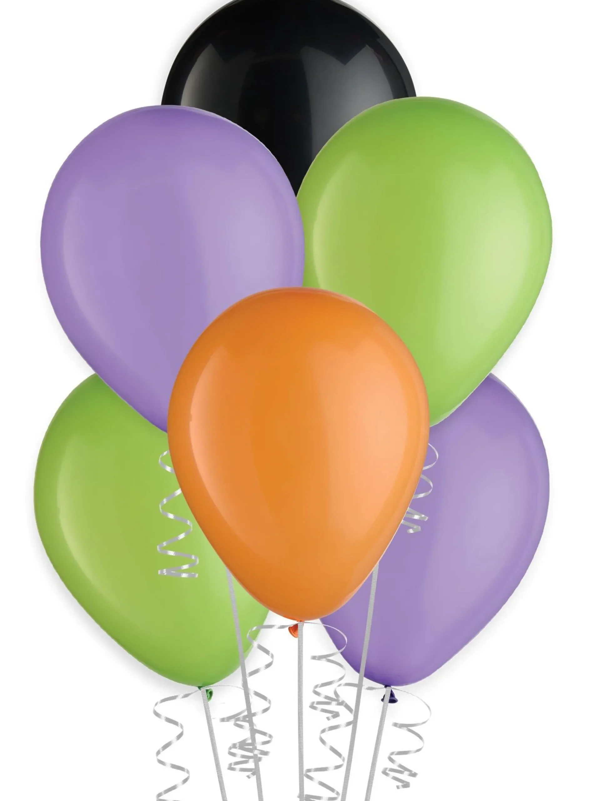Party City 15Ct, 11In, Halloween 4-Color Mix Latex Balloons - Black, Green, Orange, & Purple| Balloons