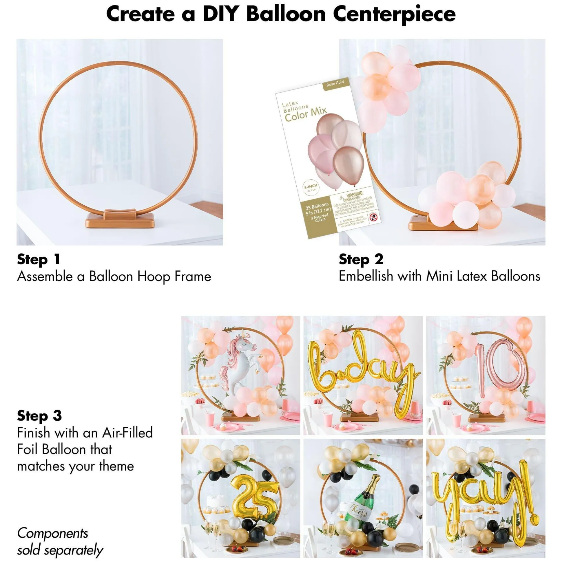 Party City 25Ct, 5In, Halloween 4-Color Mix Latex Balloons - Black, Green, Orange, & Purple| The Nightmare Before Christmas