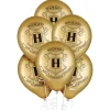 Party City 6Ct, 12In, Metallic Hogwarts United Latex Balloons - Harry Potter| Harry Potter Hogwarts
