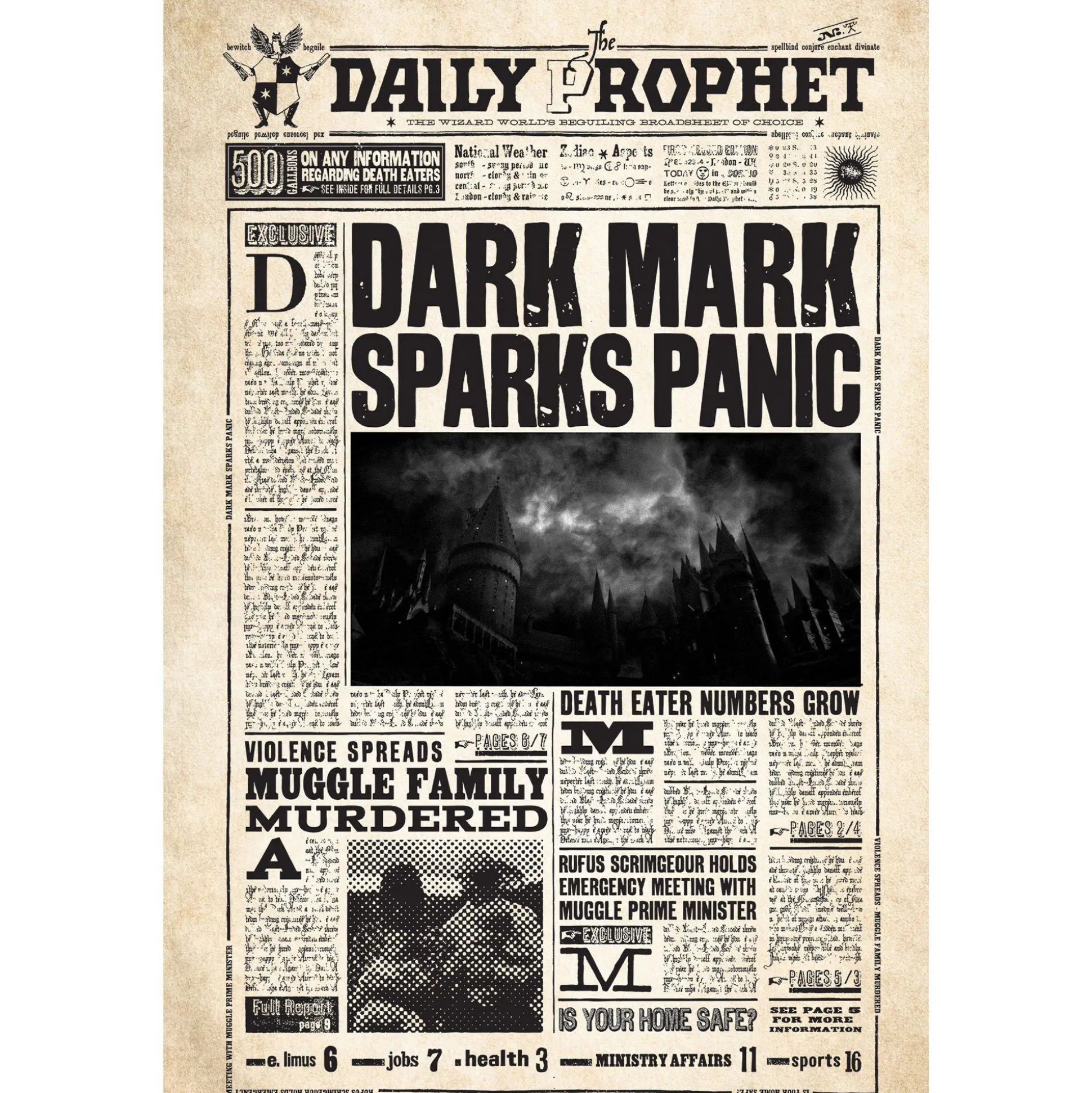 Party City Daily Prophet Lenticular Plastic Cutout, 12In X 18In - Harry Potter| Window & Wall Décor