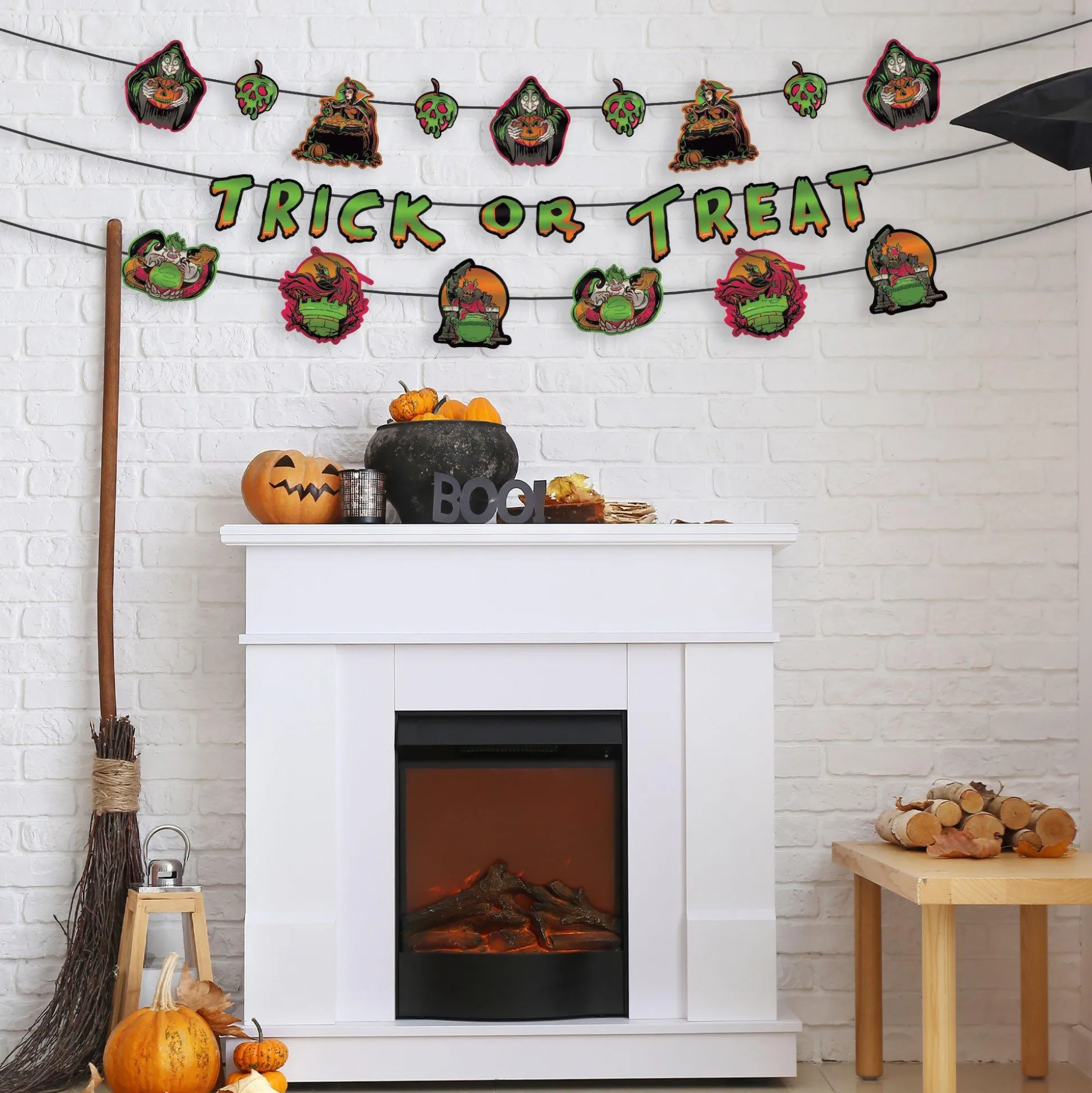 Party City Disney Villains Halloween Cardstock Banners, 6Ft, 3Ct| Disney Villains