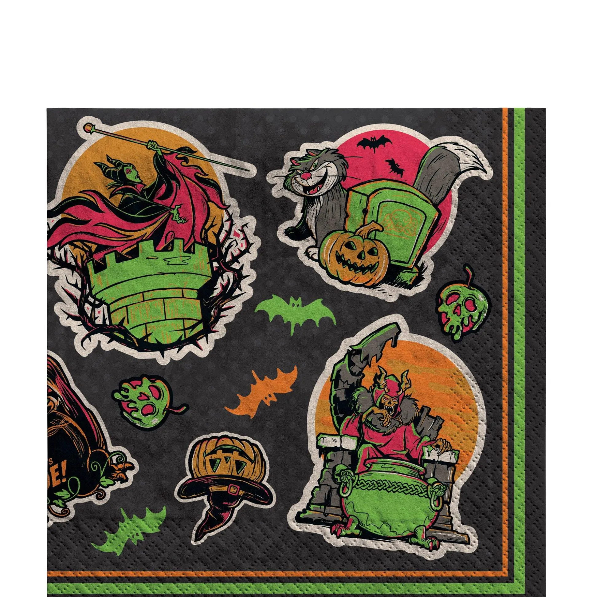 Party City Disney Villains Halloween Paper Lunch Napkins, 6.5In, 36Ct| Disney Villains