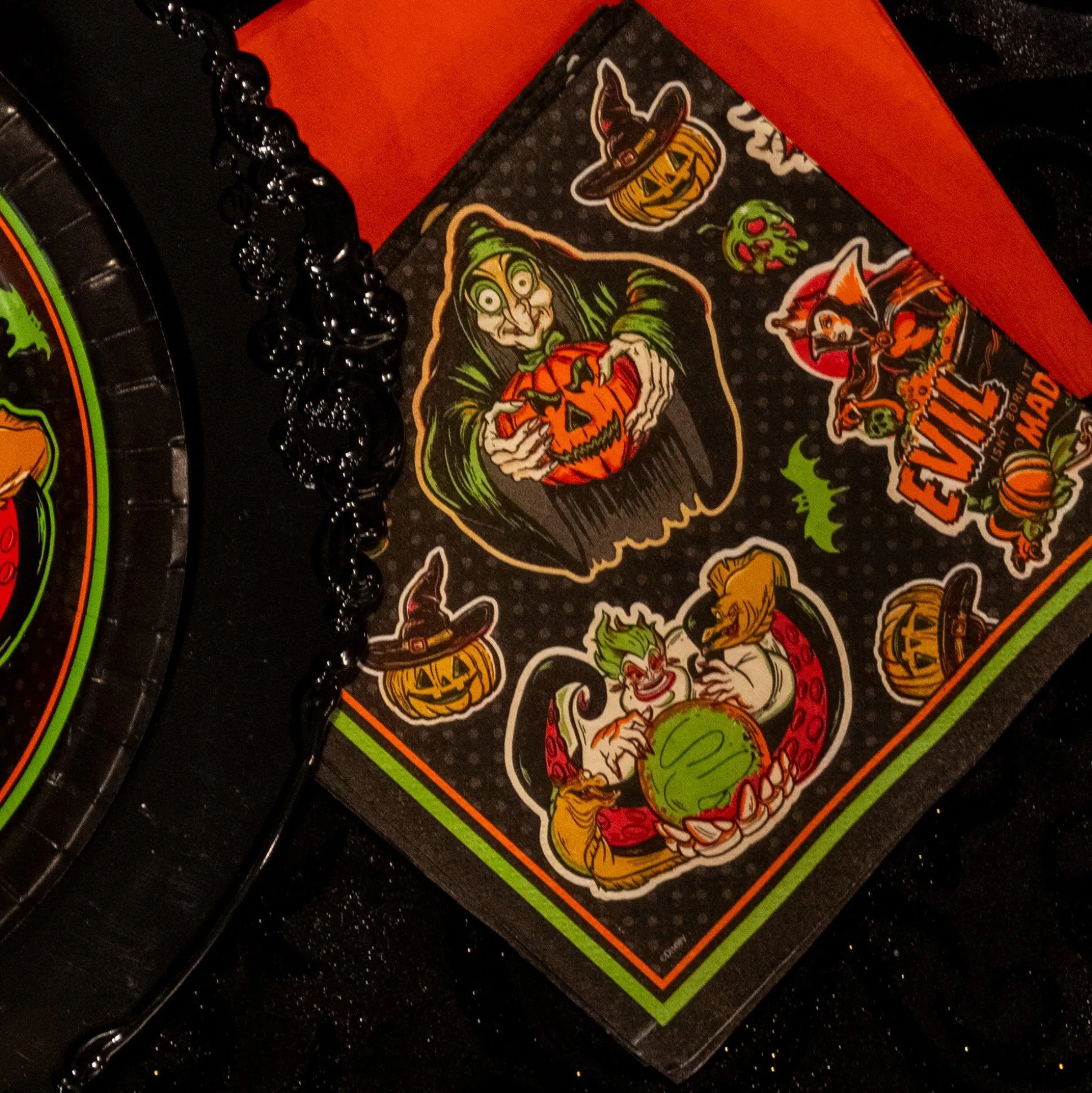 Party City Disney Villains Halloween Paper Lunch Napkins, 6.5In, 36Ct| Disney Villains